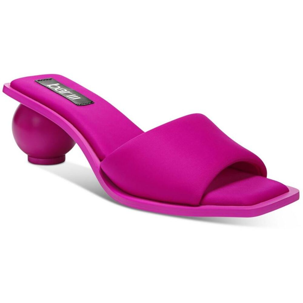 Bar III Womens CAYYMENF Pink Round heels Square toe Slide Sandals Sandals NWT